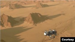 Artist's rendering of Dragonfly in flight over Titan. (Image credit: Johns Hopkins APL)