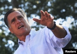 FILE - U.S. Republican presidential candidate Mitt Romney speaks during a campaign stop in St. Augustine, Florida Aug. 13, 2012.