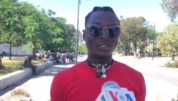This anti-government protester, in Port-au-Prince Feb. 8, 2021, told VOA he supports the opposition's decision to name a Supreme Court justice as provisional president. (Photo: Matiado Vilme / VOA)