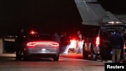 A motorcade carrying Haiti's Prime Minister Ariel Henry leaves the Luis Munoz Marin International Airport in San Juan, Puerto Rico, March 5, 2024.