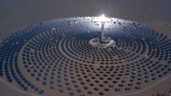 FILE - This photo taken Sept. 2, 2018, shows a 100-megawatt molten salt solar thermal power plant in Dunhuang, China. Chinese President Xi Jinping said Sept. 23, 2020, that his nation would peak emissions in 2030 and go carbon neutral by 2060.