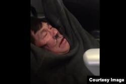 Dr. David Dao was dragged off a United Airlines plane in Chicago on Sunday for refusing to give up his seat after the airline asked him to leave the flight, seen from a Twitter post from @JayseDavid
