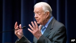 FILE - Former President Jimmy Carter.