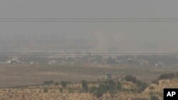 A screenshot taken from AP video showing northern Gaza as seen from southern Israel, before it was seized by Israeli officials on May 21, 2024. Israeli officials confiscated a camera and other equipment belonging to The Associated Press, citing a law about foreign media. 