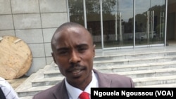 Trésor Nzila de l'OCDH, à Brazzaville, au Congo. (VOA/Ngouela Ngoussou)