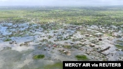 Aerial view of flooding after Tropical Cyclone Eloise, in Beira, Mozambique, Jan. 22, 2021 in this image obtained from social media. (Courtesy of Mercy Air via Reuters) 