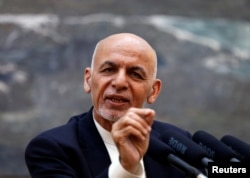 Afghan President Ashraf Ghani speaks during a news conference in Kabul, Afghanistan, June 30, 2018.