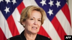 FILE - U.S. Global AIDS Coordinator Deborah Birx speaks during a White House World AIDS Day Event in Washington, Nov. 29, 2018. 