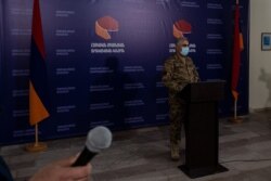 Artsrun Hovhannisyan, a spokesperson for the Armenian Ministry of Defense, says the current conflict is the most dangerous since the 1990s, when the hostilities began, pictured on Oct. 7, 2020, in Goris, Armenia. (Yan Boechat/VOA)