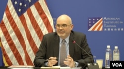 资料照：美国在台协会台北办事处处长谷立言举行上任记者会。(2024年9月4日，美国之音特约记者李昕儒摄影)