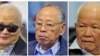 Former Khmer Rouge leadership from left: Nuon Chea, Ieng Sary, and Khieu Samphan, at trial, Phnom Penh, Nov. 21, 2011.