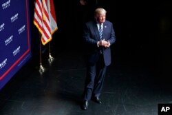 Donald Trump arrives for North Carolina speech.