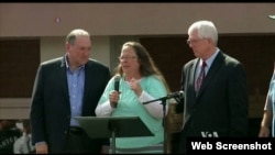 Kim Davis, a Kentucky clerk, was briefly jailed for refusing to grant marriage licenses to same-sex couples.