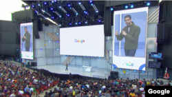 Google CEO Sundar Pichai led off the Keynote address for the company's I/O 2018 developers' conference in Mountain View, California on May 8, 2018. (Google)