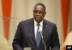 FILE - Macky Sall, the president of Senegal.