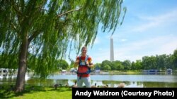 Mikah Meyer at Constitution Gardens, a park area in DC, May 20, 2016. 