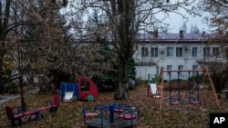 A regional children's home in Kherson, Ukraine, Nov. 25, 2022. Russian authorities have been accused of deporting Ukrainian children to Russia or Russian-held territories to raise them as their own. Meanwhile, Russian theories falsely accuse Ukraine of child organ harvesting.