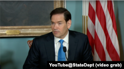 资料照：美国国务卿马尔科·卢比奥在国务院主持核合作谅解备忘录签署仪式（2025年7月16日）。