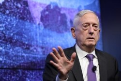 FILE - Former U.S. Secretary of Defense General Jim Mattis speaks at a Reuters Newsmaker event in New York, Sept. 9, 2019.