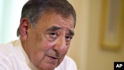 Defense Secretary Leon Panetta is interviewed by The Associated Press, Aug. 13, 2012, at the Pentagon. 