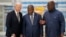 Presidente dos EUA, Joe Biden, Presidente de Angola, João Lourenço, e Presidente da República Democrática do Congo, Felix Tshisekedi, visitam a empresa Carrinho, Benguela, Angola, 4 dezembro 2024