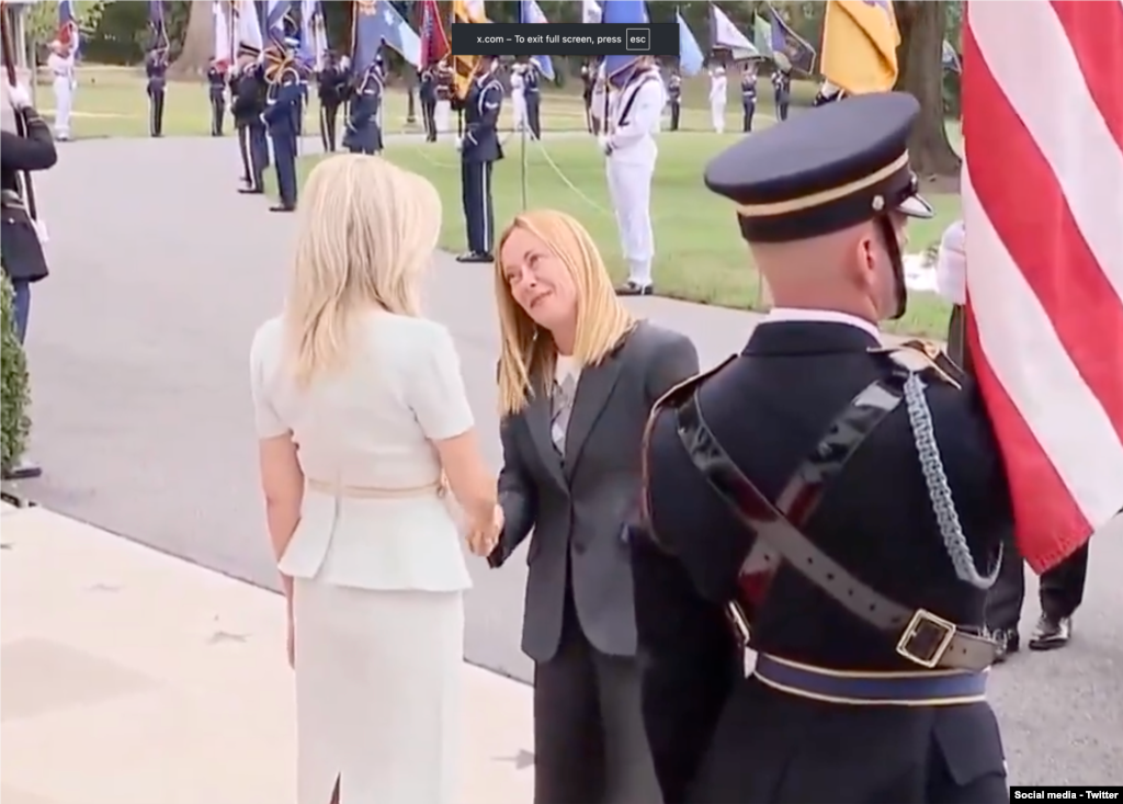 استقبال از جورجیا ملونی در کاخ سفید