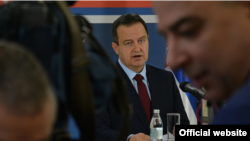 Ivica Dačić, ministar spoljnih poslova Srbije, govori tokom novogodišnjeg prijema u Ministarstvu spoljnih poslova. (Foto: Ministarstvo spoljnih poslova Srbije)