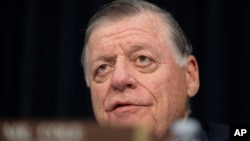 Oklahoma Representative Tom Cole listens during a House Committee on Appropriations, Subcommittee on Defense, budget hearing on Capitol Hill in Washington, April 17, 2024. 