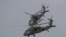 FILE - Two U.S. Black Hawk helicopters participate in a media demonstration.
