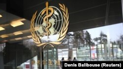 FILE - A logo is pictured outside a building of the World Health Organization (WHO) in Geneva, Switzerland, February 6, 2020. 