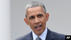 FILE - President Barack Obama speaks the Rose Garden of the White House in Washington, April 2, 2015, about the breakthrough in the Iranian nuclear talks.