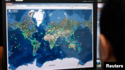 An analyst monitors from a computer screen in the control room of the international nuclear test monitoring agency CTBTO, in Vienna, February 12, 2013. 