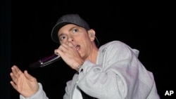 Eminem performs at the Sound Board theater located inside the MotorCity Casino, Hotel in Detroit, May 19, 2009.