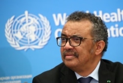 FILE PHOTO: WHO Director-General Tedros Adhanom Ghebreyesus attends a news conference on the coronavirus in Geneva, Switzerland, Feb. 24, 2020.