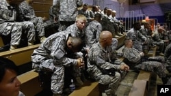 At Fort Carson, Colorado U.S. Army soldiers await departure for their deployment to Afghanistan (File)