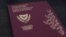 Photo illustration of a Cypriot passport, October 12, 2019.