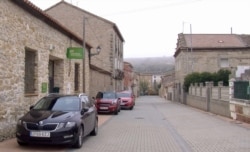 Iberdrola's office is seen in Maranchon. The Spanish power giant accounts for a quarter of Spain's wind power, and has invested in wind generation elsewhere in the world. (Lisa Bryant/VOA)