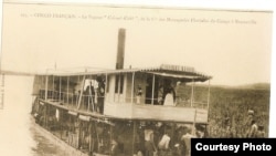 Colonial postcard show steamship on Congo River (David Halperin)