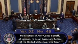 Thượng viện bỏ phiếu chuẩn thuận b&#224; Barrett tối ng&#224;y 26/10/2020.