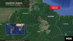 Map of Jonestown, Guyana (VOA/Mark Sandeen)