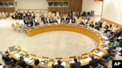The United Nations Security Council during a meeting at UN headquarters in New York, March 17, 2011