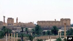 Vista de la antigua ciudad romana de Palmira, al noreste de Damasco, Siria.