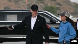 U.S. President Joe Biden and his daughter, Ashley, arrive at Los Angeles International Airport on June 15, 2024. Biden is in Los Angeles for a campaign fundraiser.