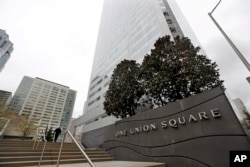 One Union Square, the downtown Seattle building that houses the Russian consulate on the 25th floor, is seen March 26, 2018.