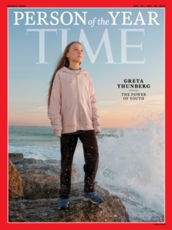 Time cover features Swedish teen climate activist Greta Thunberg named the magazine's Person of the Year for 2019 in this undated handout.