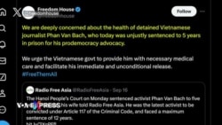 Freedom House kêu gọi Việt Nam phóng thích Phan Vân Bách