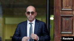 FILE - Maltese businessman Yorgen Fenech, who was arrested in connection with an investigation into the murder of journalist Daphne Caruana Galizia, leaves the Courts of Justice in Valletta, Malta, Nov. 29, 2019.
