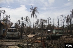 One of the burned Rohingya villages. Hla Tun, a Rohingya from the village of Alae-Than-Kyaw, told VOA Burmese that Muslims cannot rely on security forces for protection or help. (M. Zaw/VOA)