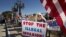 Demonstrators chant during an "America First" rally at the San Ysidro Port of Entry along the United States-Mexico border in San Ysidro, California, December 15, 2018.