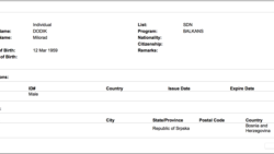 Milorad Dodik, Sanctions list, OFAC